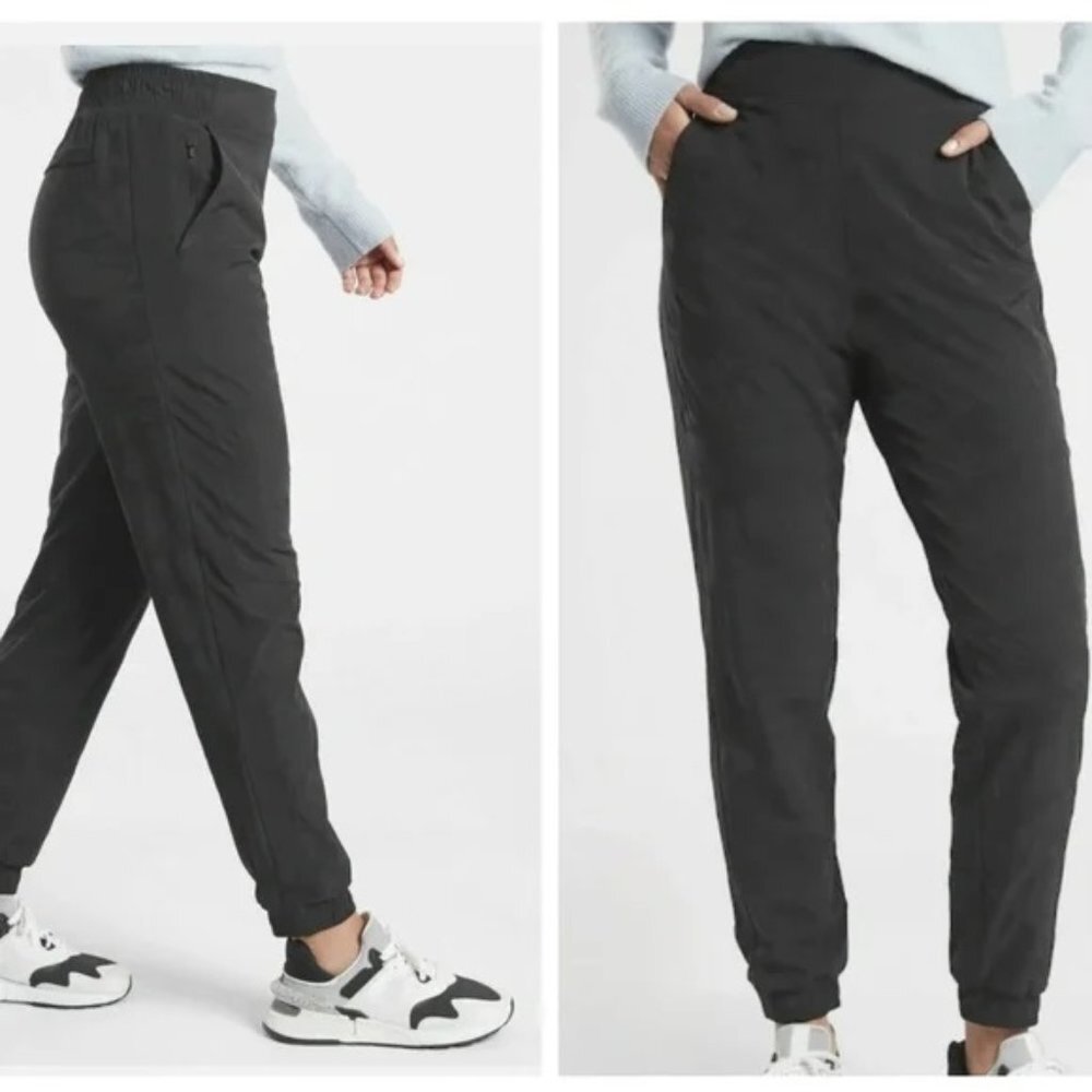Athleta Brooklyn Textured Jogger Pants Black Camo Size 4